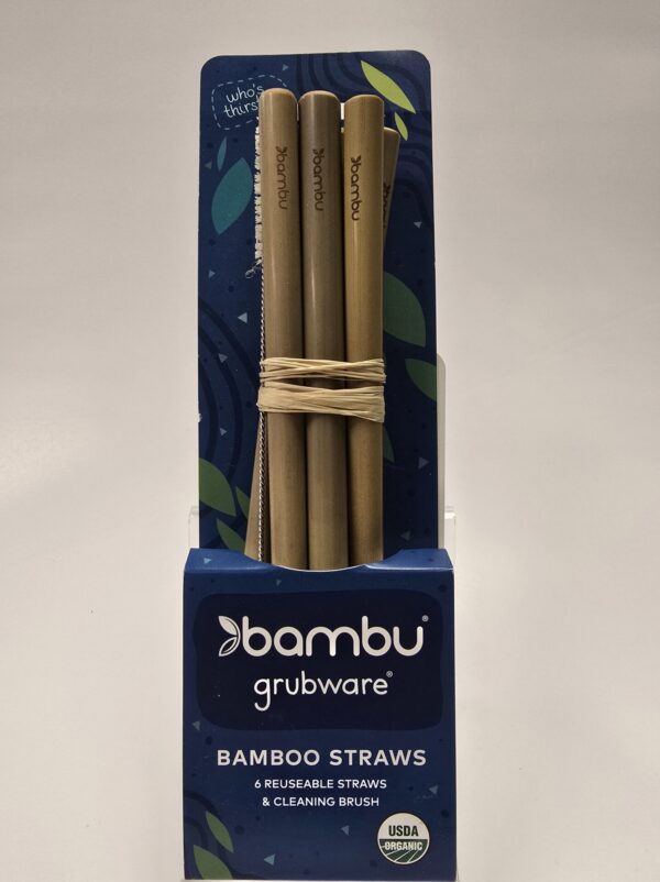 Bambu Grubware, bamboo straws 6pk